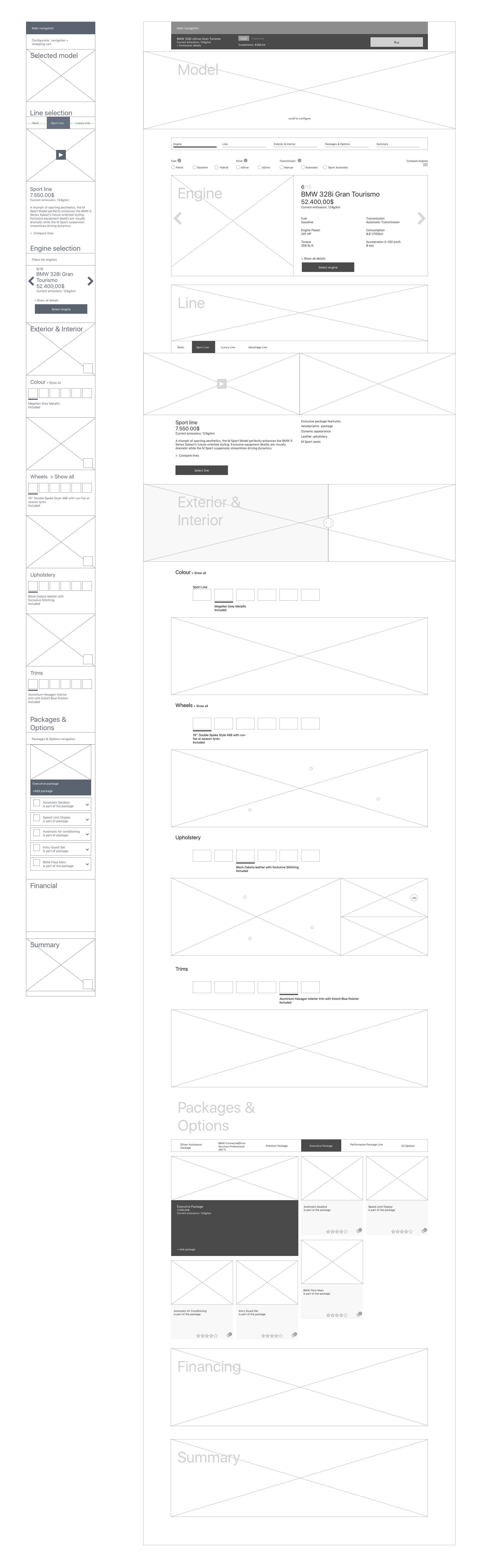 bmw Wireframes