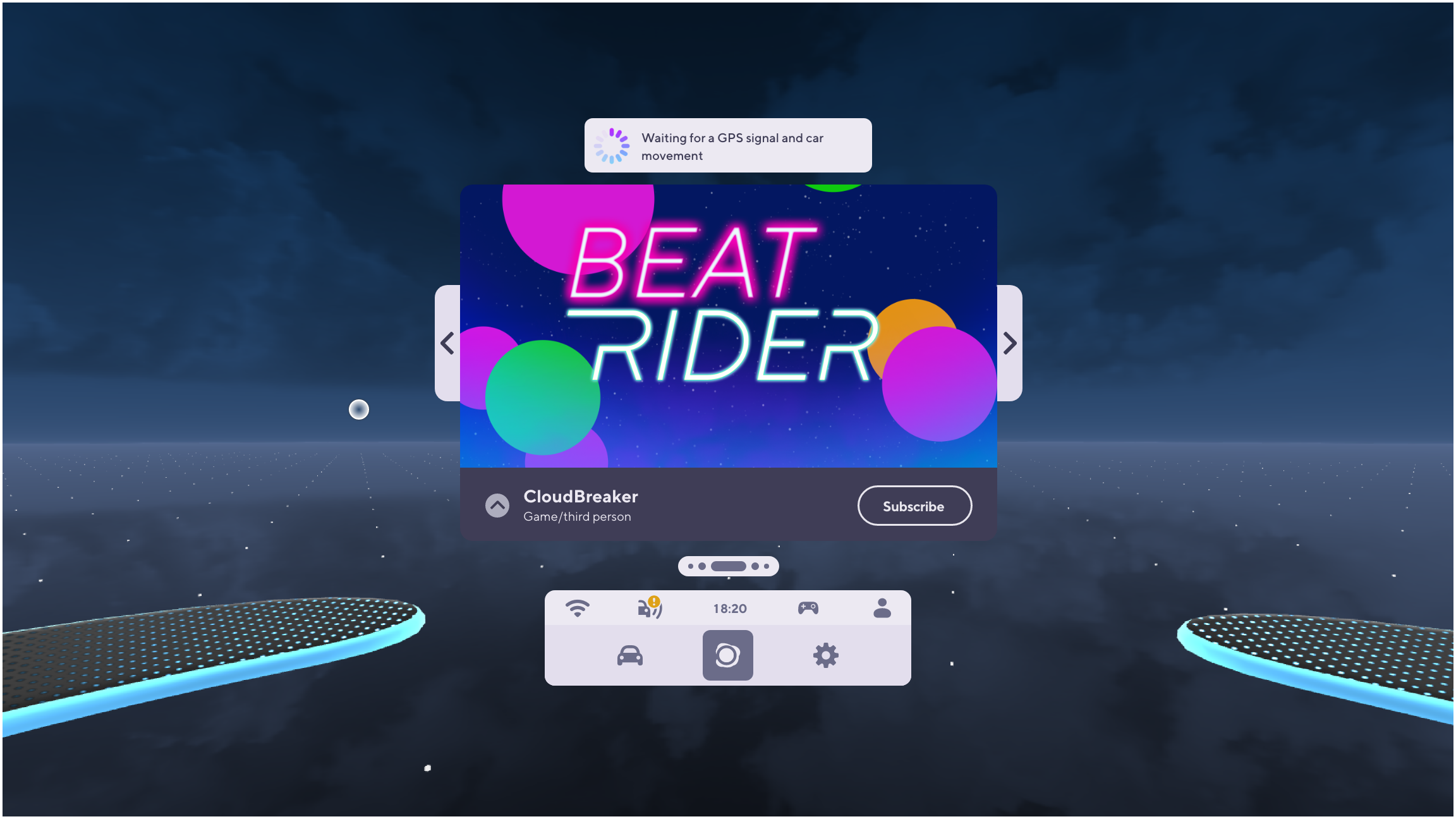 holoride VR UI overview